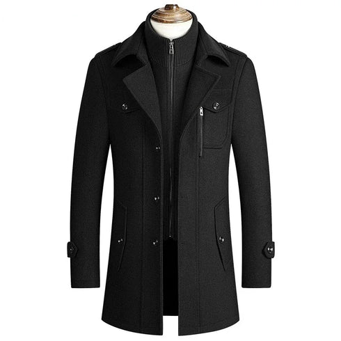 Elegant Men's Winter Cashmere Wool Blend Overcoats & Trench Coats for Business Casual Style - Stylish Outerwear Essentials